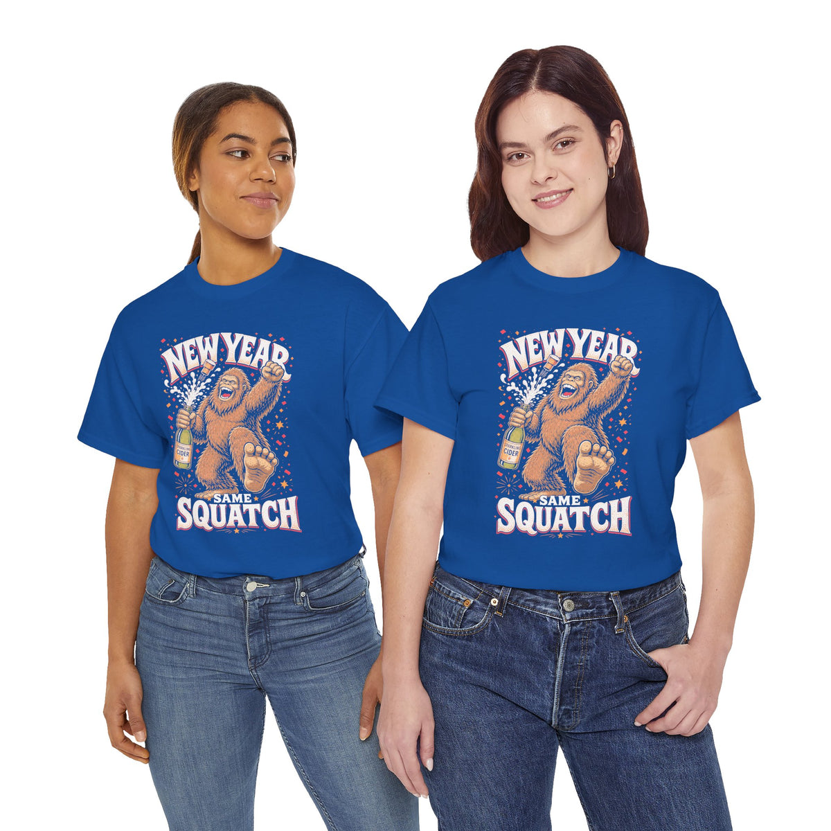 New Year Same Squatch T-Shirt - Funny Bigfoot New Year's Graphic Tee