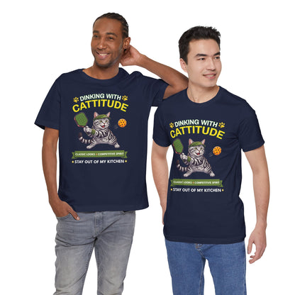American Shorthair Cat Pickleball T-Shirt - Dinking With Cattitude Funny Shirt