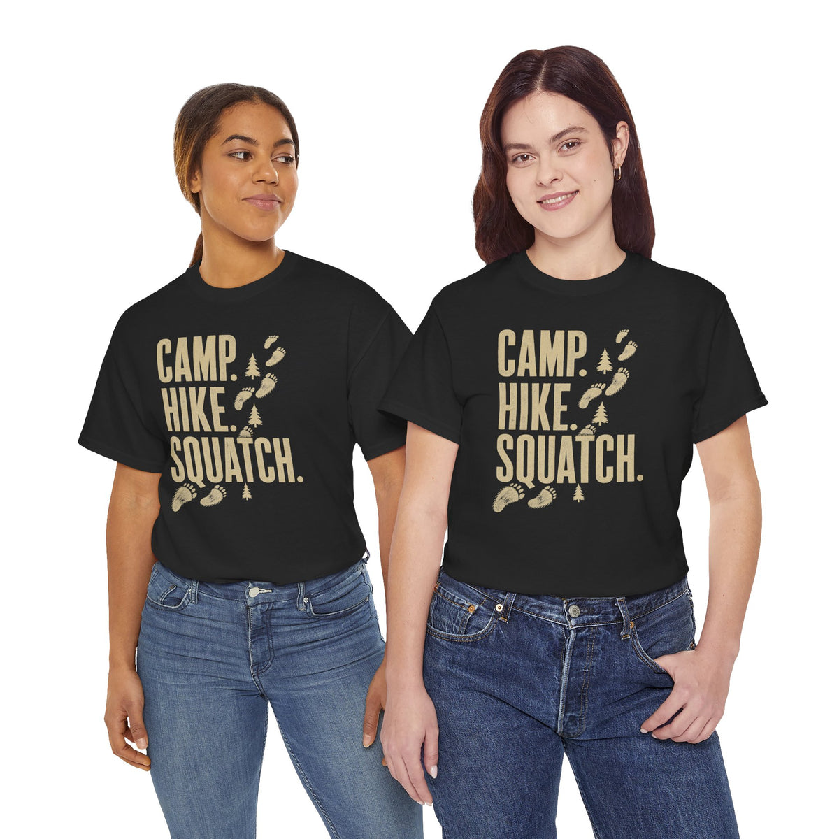 Camp Hike Squatch T-Shirt - Modern Outdoor Bigfoot Graphic Tee