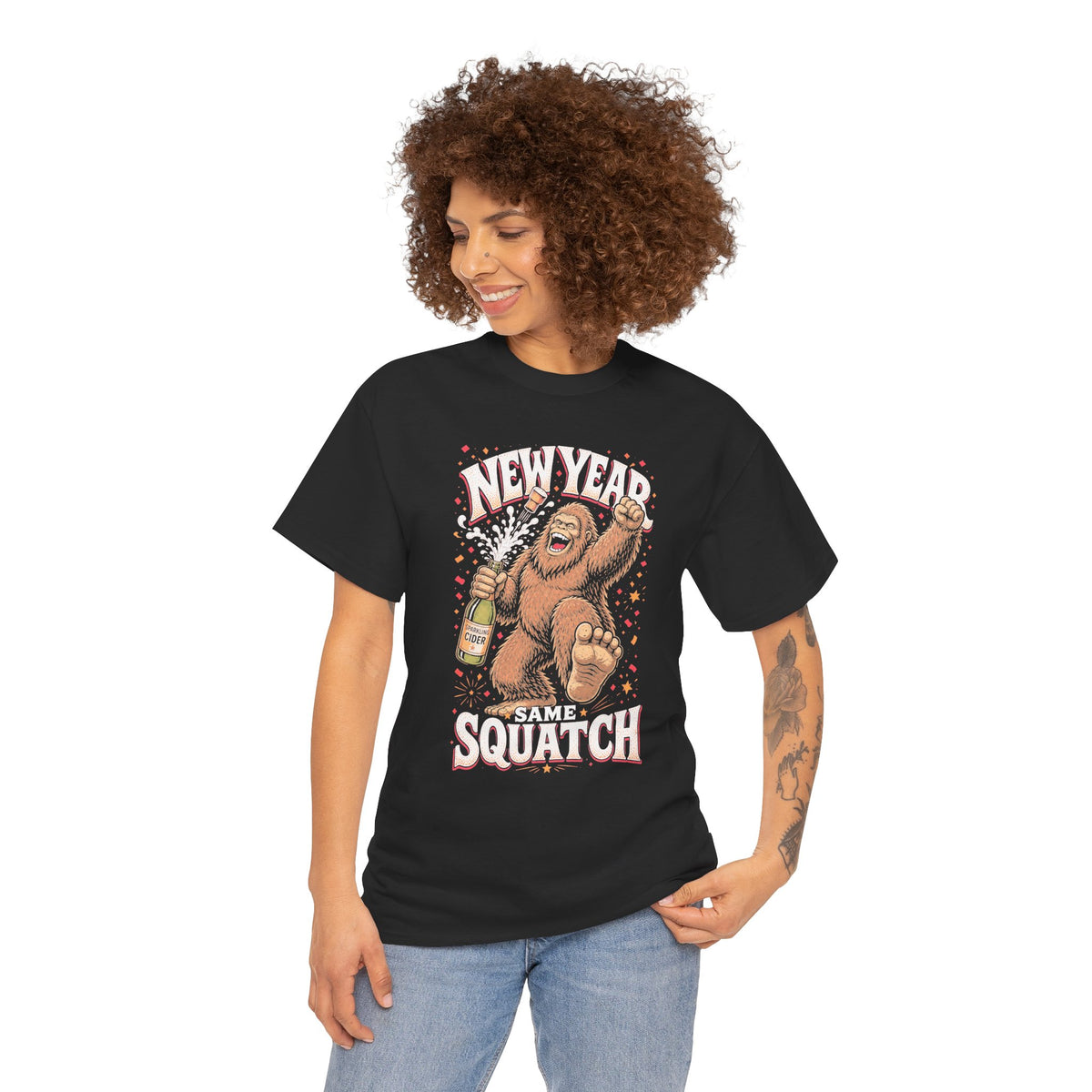 New Year Same Squatch T-Shirt - Funny Bigfoot New Year's Graphic Tee