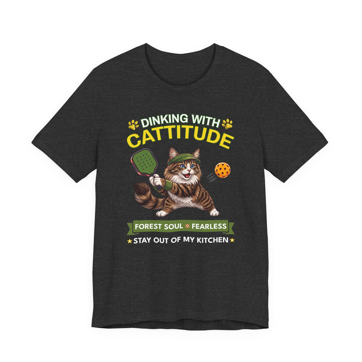 Norwegian Forest Cat Pickleball T-Shirt - Dinking With Cattitude Funny Shirt