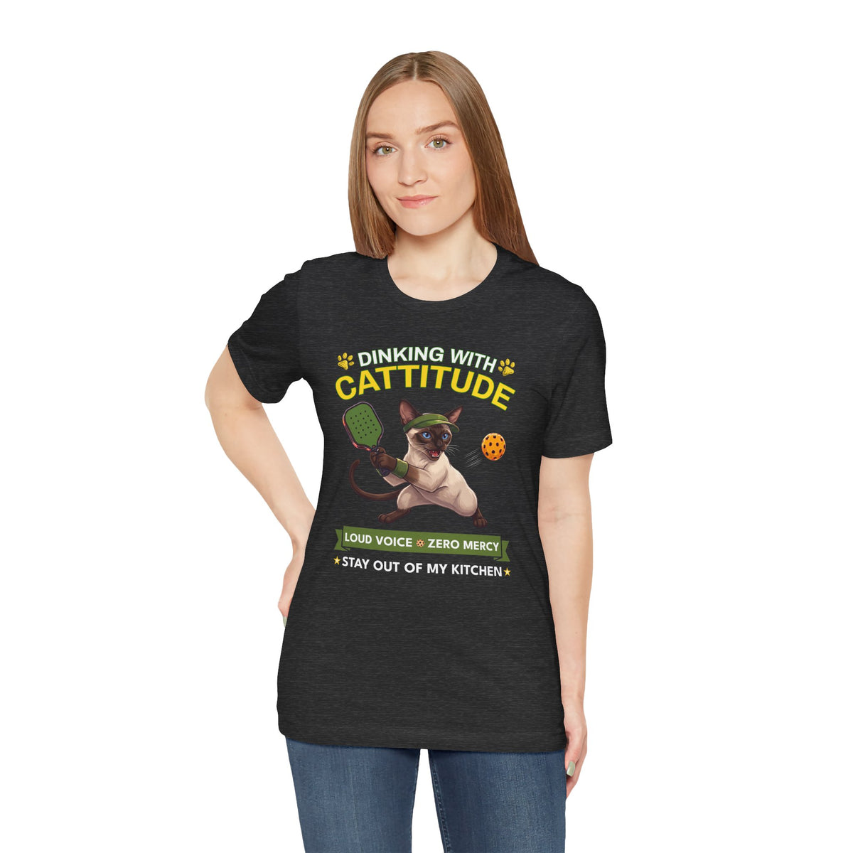 Siamese Cat Pickleball T-Shirt - Dinking With Cattitude Funny Shirt