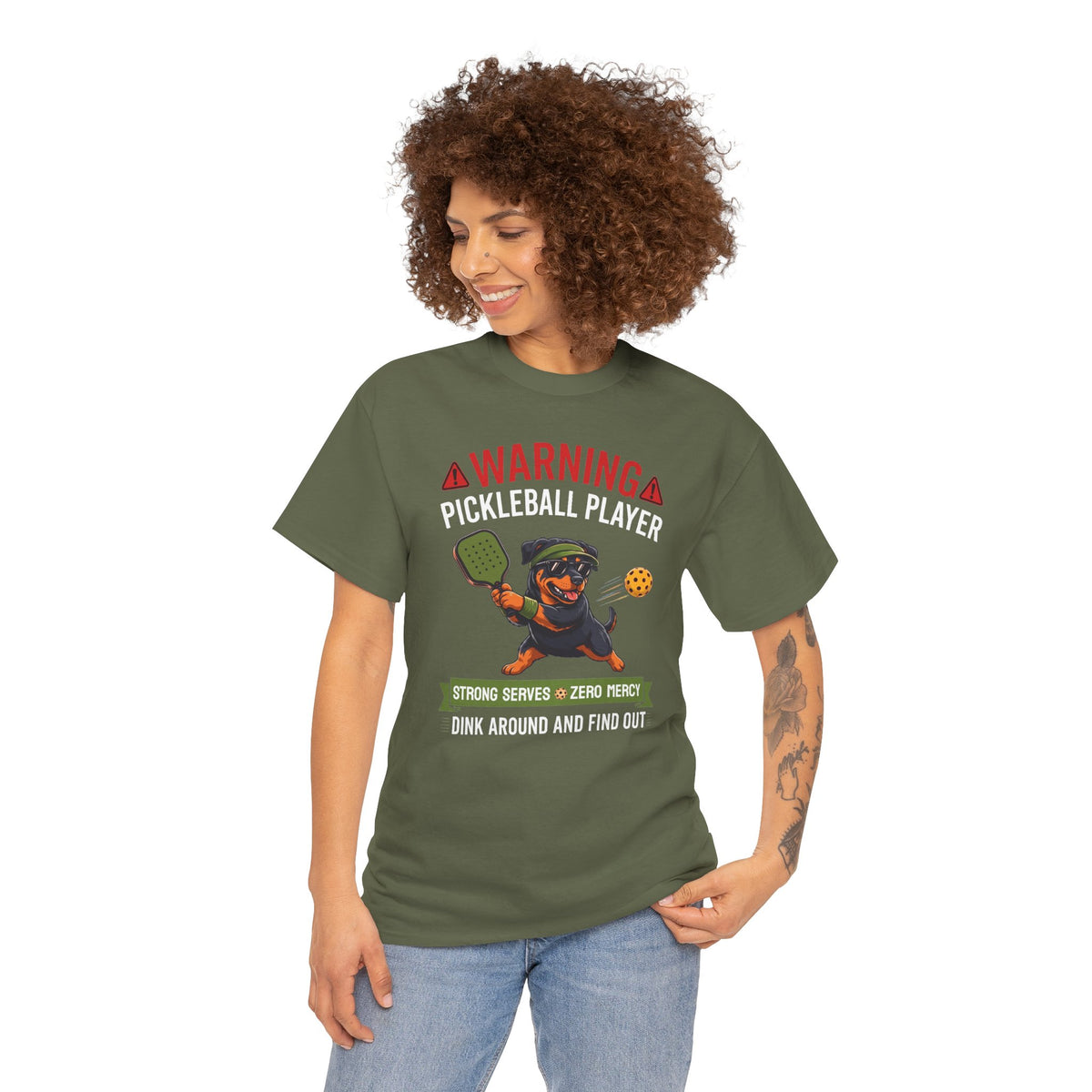 Rottweiler Dog Pickleball T-Shirt - Dink Around And Find Out Funny Dog Shirt
